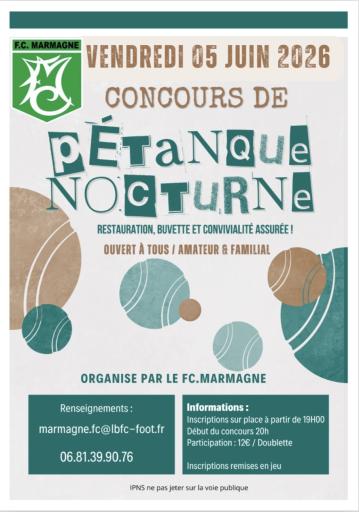 Concours de p&eacute;tanque du FC Marmagne