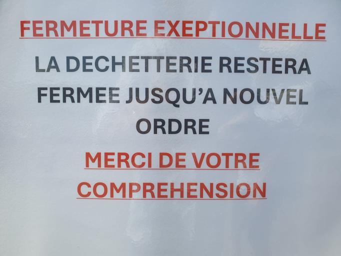 Fermeture exceptionnelle de la déchetterie de Marmagne