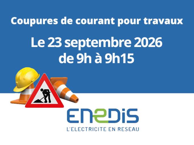 Coupures de courant pour travaux le 23/09/2026