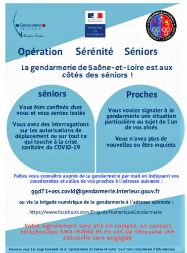 Opération sérénité séniors de la gendarmerie