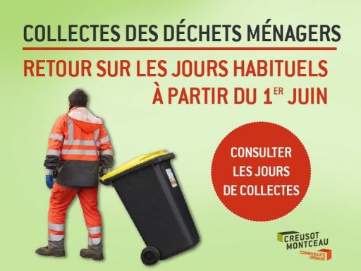 Ramassage aux jours habituels des bacs noirs et jaunes